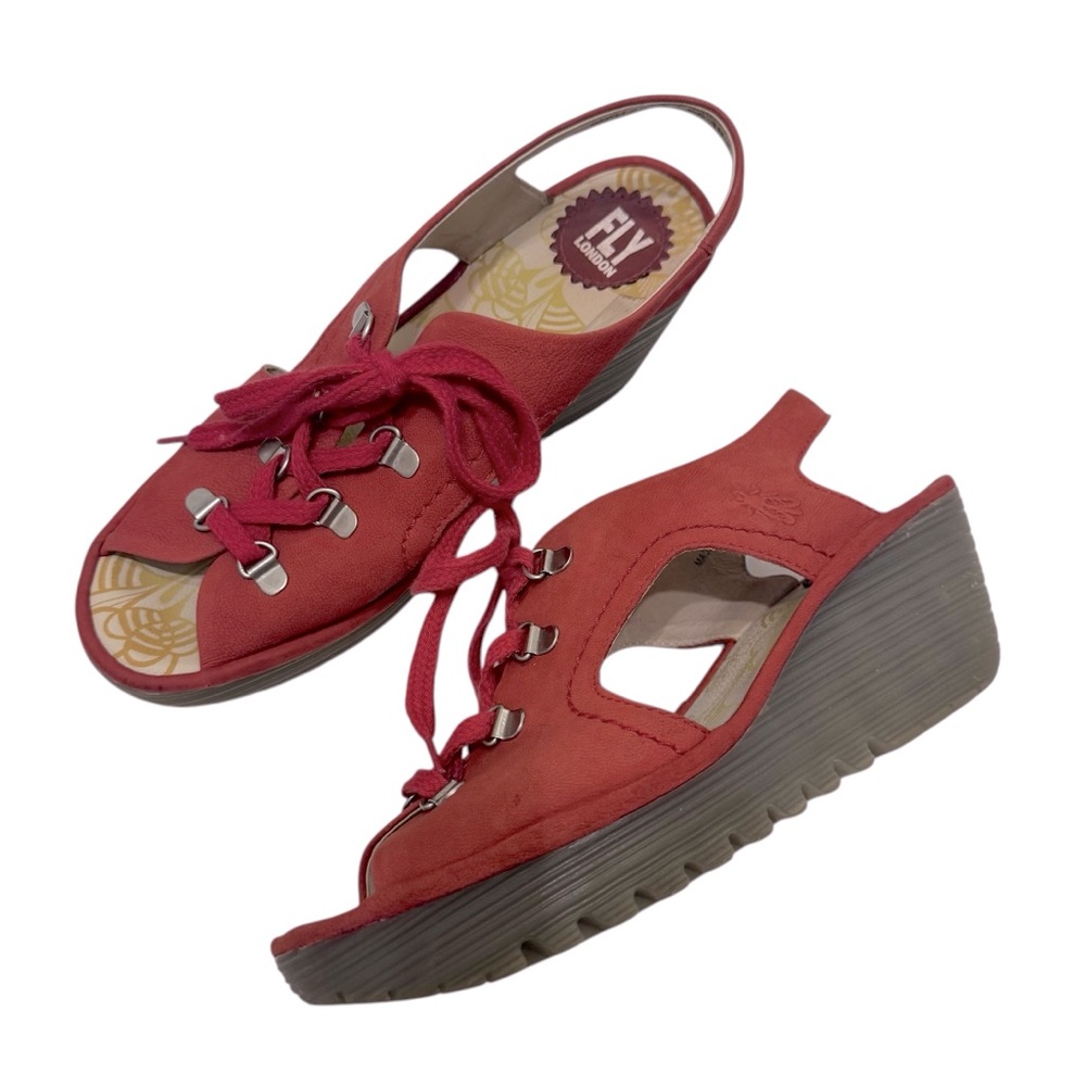 FLY‎ LONDON Scarlet Ylfa Cupido Sandals Size 40